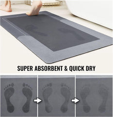 Modernized Bath Mat, Super Absorbent Bathroom Rugs, Non-Slip Bathroom Mats, Washable Bathmat Bath Rug - Shower Rug Rubber Bath Mats, The Magic Mat for Bathtub and Floor Mat (Dark Grey, 53x88cm)