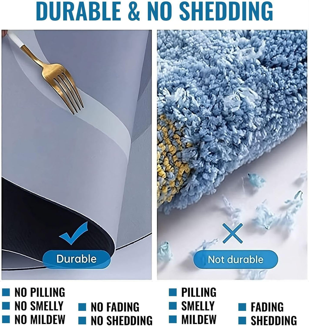 Modernized Bath Mat, Super Absorbent Bathroom Rugs, Non-Slip Bathroom Mats, Washable Bathmat Bath Rug - Shower Rug Rubber Bath Mats, The Magic Mat for Bathtub and Floor Mat (Dark Grey, 43x68cm)