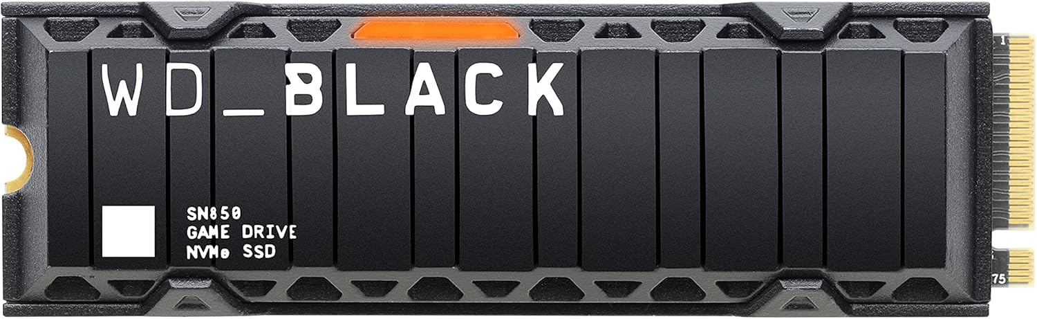 WD_BLACK 500GB SN850 NVMe Internal Gaming SSD Solid State Drive with Heatsink - Works with PlayStation 5, Gen4 PCIe, M.2 2280, Up to 7,000 MB/s - WDS500G1XHE