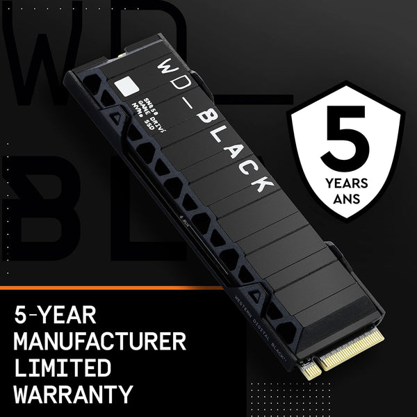 WD_BLACK 500GB SN850 NVMe Internal Gaming SSD Solid State Drive with Heatsink - Works with PlayStation 5, Gen4 PCIe, M.2 2280, Up to 7,000 MB/s - WDS500G1XHE