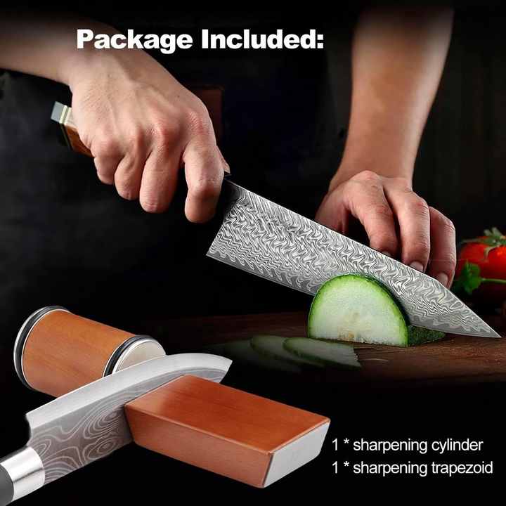 Rolling Knife Sharpener Tool, kitchen knife sharpener, Knife Sharpening with Diamonds Suitable for Kinds of Kitchen Knives, Offering 15°& 20° Magnetic Angles