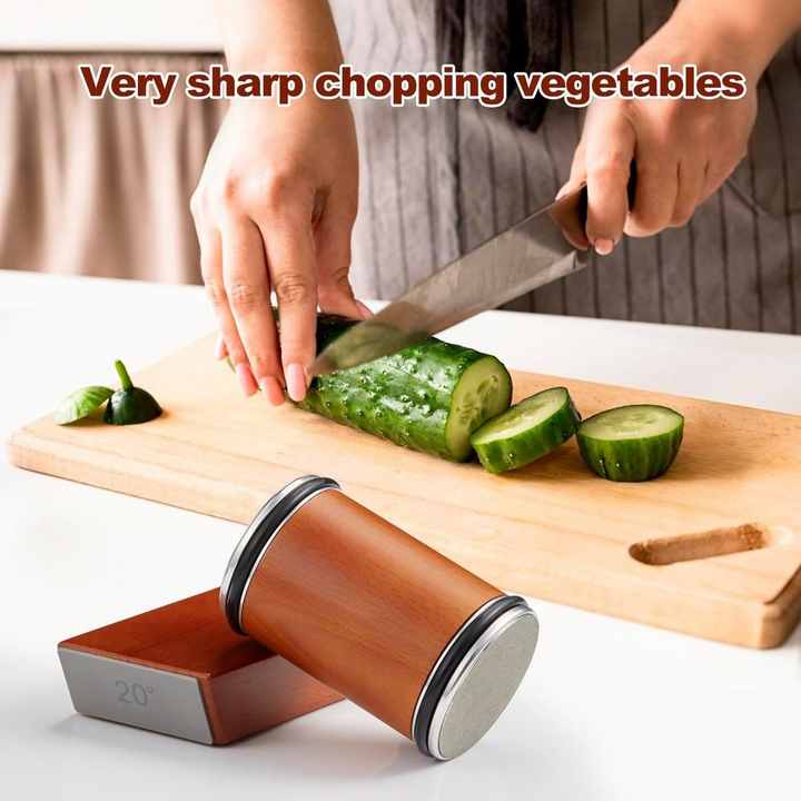 Rolling Knife Sharpener Tool, kitchen knife sharpener, Knife Sharpening with Diamonds Suitable for Kinds of Kitchen Knives, Offering 15°& 20° Magnetic Angles